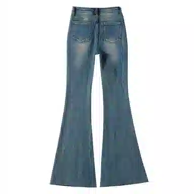 法文箱子 修身拼接鱼骨线牛仔裤 女款