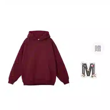 棉购 潮牌美式仿刺绣连帽加绒加厚长袖上衣学院风小众时尚舒适外套卫衣男 女款