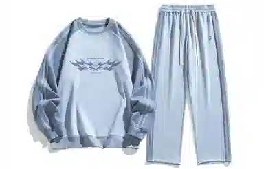 王者荣耀 美式复古拼接撞色长袖圆领上衣长裤两件套宽松舒适居家户外通勤百搭时尚休闲运动套装 男女同款