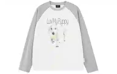 PCLP Fuzzy Dog Print Long Sleeve Tee