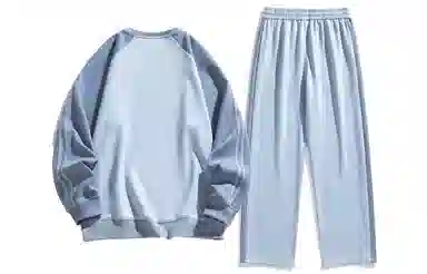 王者荣耀 鲁班七号款 美式高街拼接撞色条杠圆领长袖上衣时尚百搭宽松舒适长裤休闲运动套装 男女同款