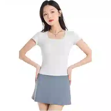 欧迪芬  夏季运动半身裙女高腰弹力假两件短裤女防走光网球羽毛球跑步高尔夫冰感透气速干百褶显瘦纯色舒适户外百搭  瑜伽短裙  女款