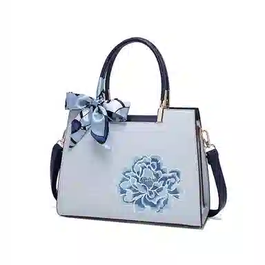 老人头 新中式大气国风刺绣优雅知性单肩斜挎包 合成革 手提包 常规 女款 多色