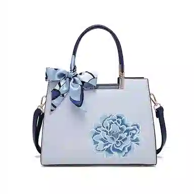 老人头 新中式大气国风刺绣优雅知性单肩斜挎包 合成革 手提包 常规 女款 多色