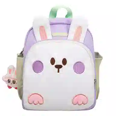 醇龙 幼儿园书包便携童趣宝宝背包卡通可爱小兔子 尼龙 双肩包 儿童款 白色/蓝色/紫色/粉色/黄色