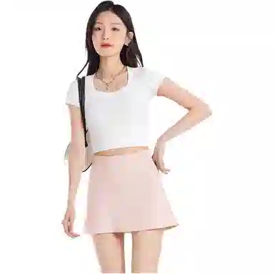 欧迪芬  夏季运动半身裙女高腰弹力假两件短裤女防走光网球羽毛球跑步高尔夫冰感透气速干百褶显瘦纯色舒适户外百搭  瑜伽短裙  女款