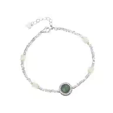 【S925纯银 高品质】 七七银饰 转运碎银子 福运连连招财纳福转运珠手饰本命年 清冷感高级小众清冷国风国潮简约首饰 好运 玉髓 手链 女款