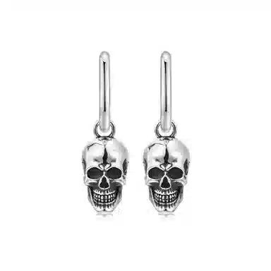 IDEAGEMER Skull Silver Earrings