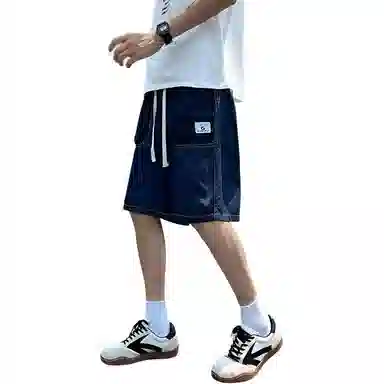太子龍 大口袋潮牌夏季薄款五分裤牛仔短裤 男款