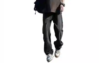 虫小绿 水洗潮牌直筒长 亲肤透气百搭显高牛仔裤 男款