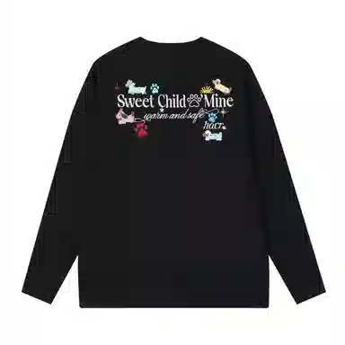 HARSH AND CRUEL Embroidered Puppy Long Sleeve T-Shirt
