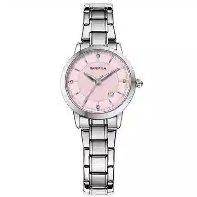 Fanmila Quartz Pink Dial Steel Strap Watch