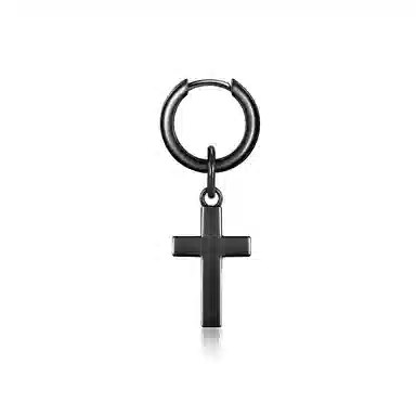 IDEAGEMER Cross Earrings Black