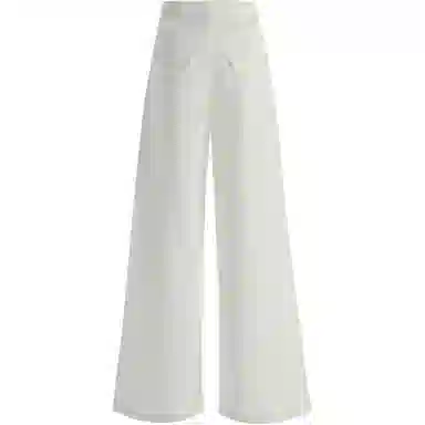 兰缪 纯色简约百搭垂感慵懒设计高级感直筒阔腿裤休闲裤  女款