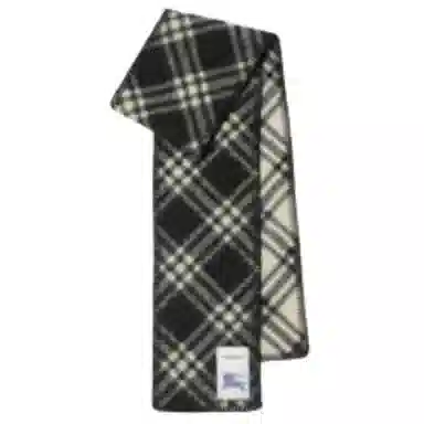 Burberry Wool Embroidered Scarf Black