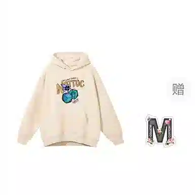 棉购 连帽重磅潮流美式上衣宽松慵懒学院风创意图案加绒加厚保暖秋冬卫衣 男女同款