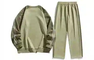 王者荣耀 鲁班七号款 美式高街拼接撞色条杠圆领长袖上衣时尚百搭宽松舒适长裤休闲运动套装 男女同款