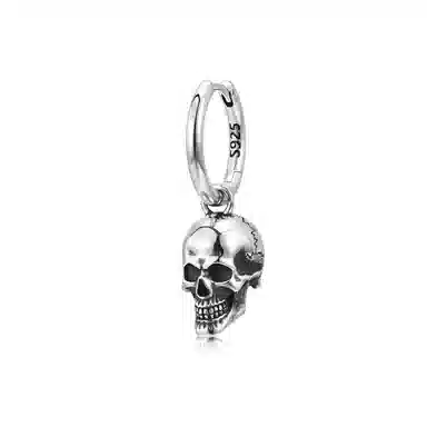 IDEAGEMER Skull Silver Earrings