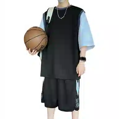 左岸 青少年冰丝速干学生篮球服帅气夏季透气宽松两件套休闲运动套装 男款