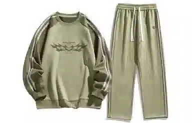 王者荣耀 美式复古拼接撞色长袖圆领上衣长裤两件套宽松舒适居家户外通勤百搭时尚休闲运动套装 男女同款