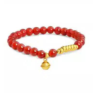 老凤祥 银铃红韵  福满乾坤吉祥如意 财运铃铛新中式国风韵味喜庆 气质轻奢简约设计#好运 玛瑙 手串 女款