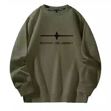 棉致 星光十字简约纯色复古休闲柔软抗皱舒适基础百搭美式街头宽松落肩套头圆领卫衣 男女同款