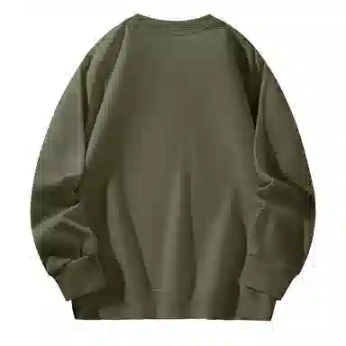 棉致 浮雕波浪简约纯色复古休闲柔软抗皱舒适基础百搭美式街头宽松落肩套头圆领卫衣 男女同款