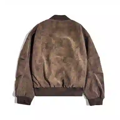 【dme】 美式复古做旧扎染设计感立领廓形棒球服时尚秋款百搭中性宽松休闲高品质小众长袖夹克外套 男女同款