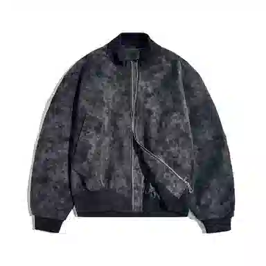 【dme】 美式复古做旧扎染设计感立领廓形棒球服时尚秋款百搭中性宽松休闲高品质小众长袖夹克外套 男女同款