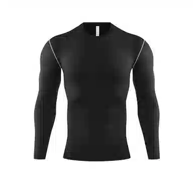 左岸 夏季薄款时尚紧身长袖衫运动速干衣篮球足球跑步训练休闲打底衫健身房百搭上衣修身中腰显瘦健身衣 男款