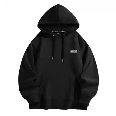 棉致 幸运标志简约基础无性别主义美式街头弹力柔软舒适抗皱挺括休闲透气套头连帽卫衣 男女同款