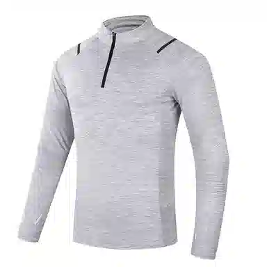 左岸 冰丝透气弹力立领半开胸拉链卫衣男士运动长袖日常通勤休闲紧身衣健身服女吸汗跑步上衣修身显瘦健身衣 男款