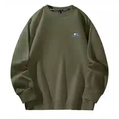 棉致 渐变山脉简约纯色复古休闲柔软抗皱舒适基础百搭美式街头宽松落肩套头圆领卫衣 男女同款