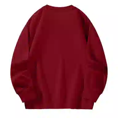 棉致 浮雕波浪简约纯色复古休闲柔软抗皱舒适基础百搭美式街头宽松落肩套头圆领卫衣 男女同款