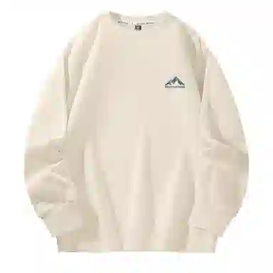 棉致 渐变山脉简约纯色复古休闲柔软抗皱舒适基础百搭美式街头宽松落肩套头圆领卫衣 男女同款