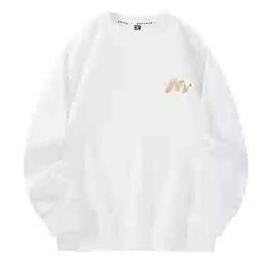 棉致 浮雕波浪简约纯色复古休闲柔软抗皱舒适基础百搭美式街头宽松落肩套头圆领卫衣 男女同款