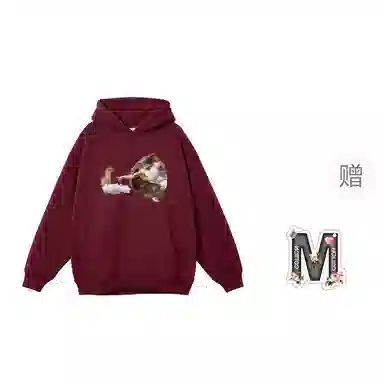 棉购 加绒加厚百搭潮流印花美式学生卫衣 女款