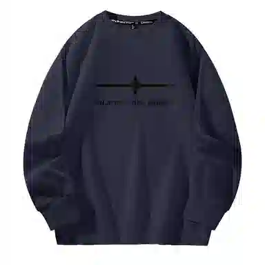 棉致 星光十字简约纯色复古休闲柔软抗皱舒适基础百搭美式街头宽松落肩套头圆领卫衣 男女同款