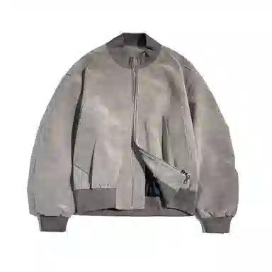 【dme】 美式复古做旧扎染设计感立领廓形棒球服时尚秋款百搭中性宽松休闲高品质小众长袖夹克外套 男女同款