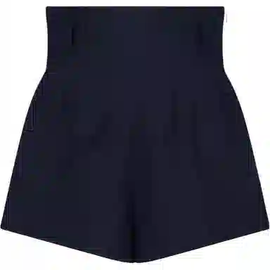 PRADA SS24 High Waist Side Zipper Shorts Navy Blue