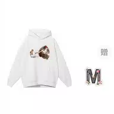 棉购 加绒加厚百搭潮流印花美式学生卫衣 女款