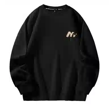 棉致 浮雕波浪简约纯色复古休闲柔软抗皱舒适基础百搭美式街头宽松落肩套头圆领卫衣 男女同款