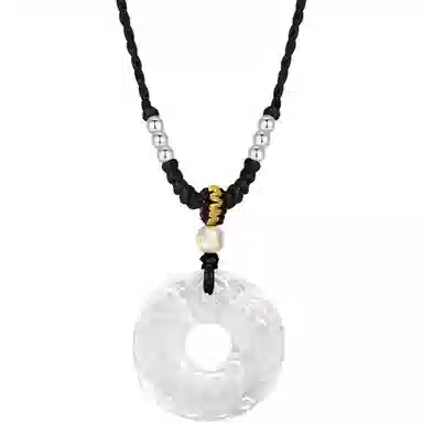 【S990足银纯银 招财纳福】 七好美银 貔貅平安扣 国潮国风精致轻奢时尚优雅 简约小众高级感设计 日常通勤百搭 玉髓 项链 男女同款情侣款