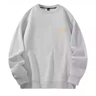 棉致 浮雕波浪简约纯色复古休闲柔软抗皱舒适基础百搭美式街头宽松落肩套头圆领卫衣 男女同款