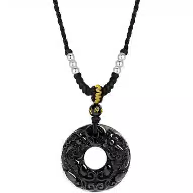 【S990足银纯银 招财纳福】 七好美银 貔貅平安扣 国潮国风精致轻奢时尚优雅 简约小众高级感设计 日常通勤百搭 玉髓 项链 男女同款情侣款