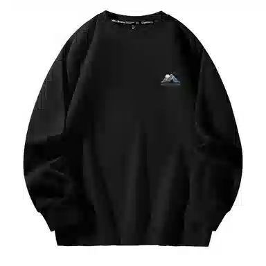 棉致 渐变山脉简约纯色复古休闲柔软抗皱舒适基础百搭美式街头宽松落肩套头圆领卫衣 男女同款