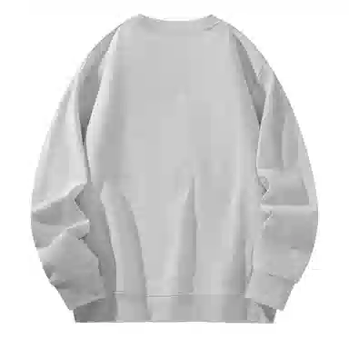 棉致 浮雕波浪简约纯色复古休闲柔软抗皱舒适基础百搭美式街头宽松落肩套头圆领卫衣 男女同款