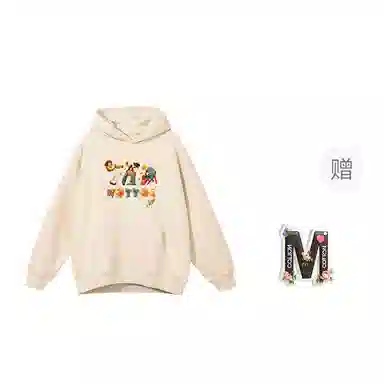 棉购 美式潮流连帽秋冬季设计感印花大码宽松重磅上衣卫衣 男女同款