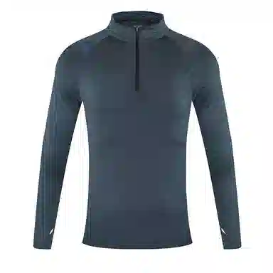 左岸 冰丝透气弹力立领半开胸拉链卫衣男士运动长袖日常通勤休闲紧身衣健身服女吸汗跑步上衣修身显瘦健身衣 男款