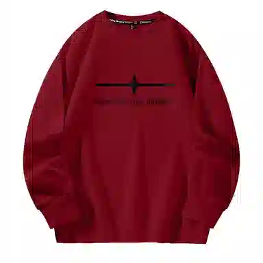 棉致 星光十字简约纯色复古休闲柔软抗皱舒适基础百搭美式街头宽松落肩套头圆领卫衣 男女同款